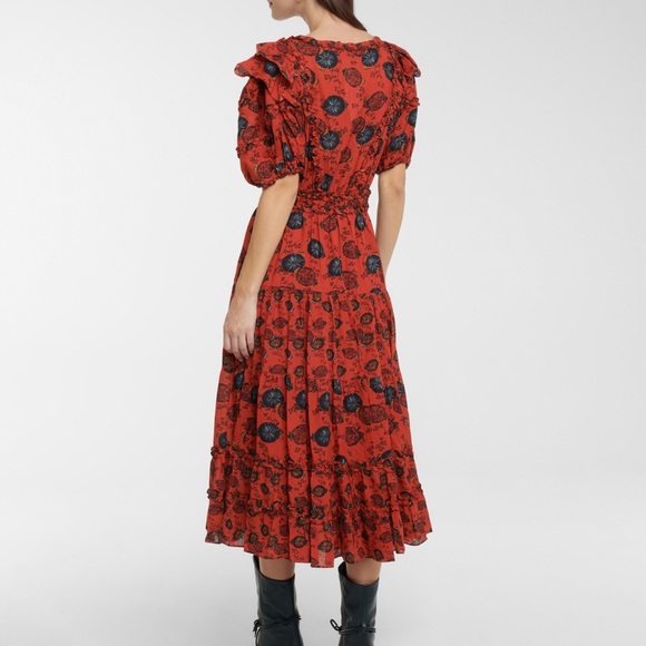ULLA JOHNSON Irvette floral cotton-blend midi dress - Picture 3 of 9